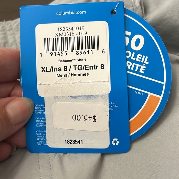 NWT! Columbia Men's gray Bahama Cargo Shorts. Nylon. Various sizes - Picture 9 of 16